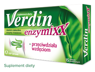 opakowanie verdin enzymixx - tabletki na wzdęcia